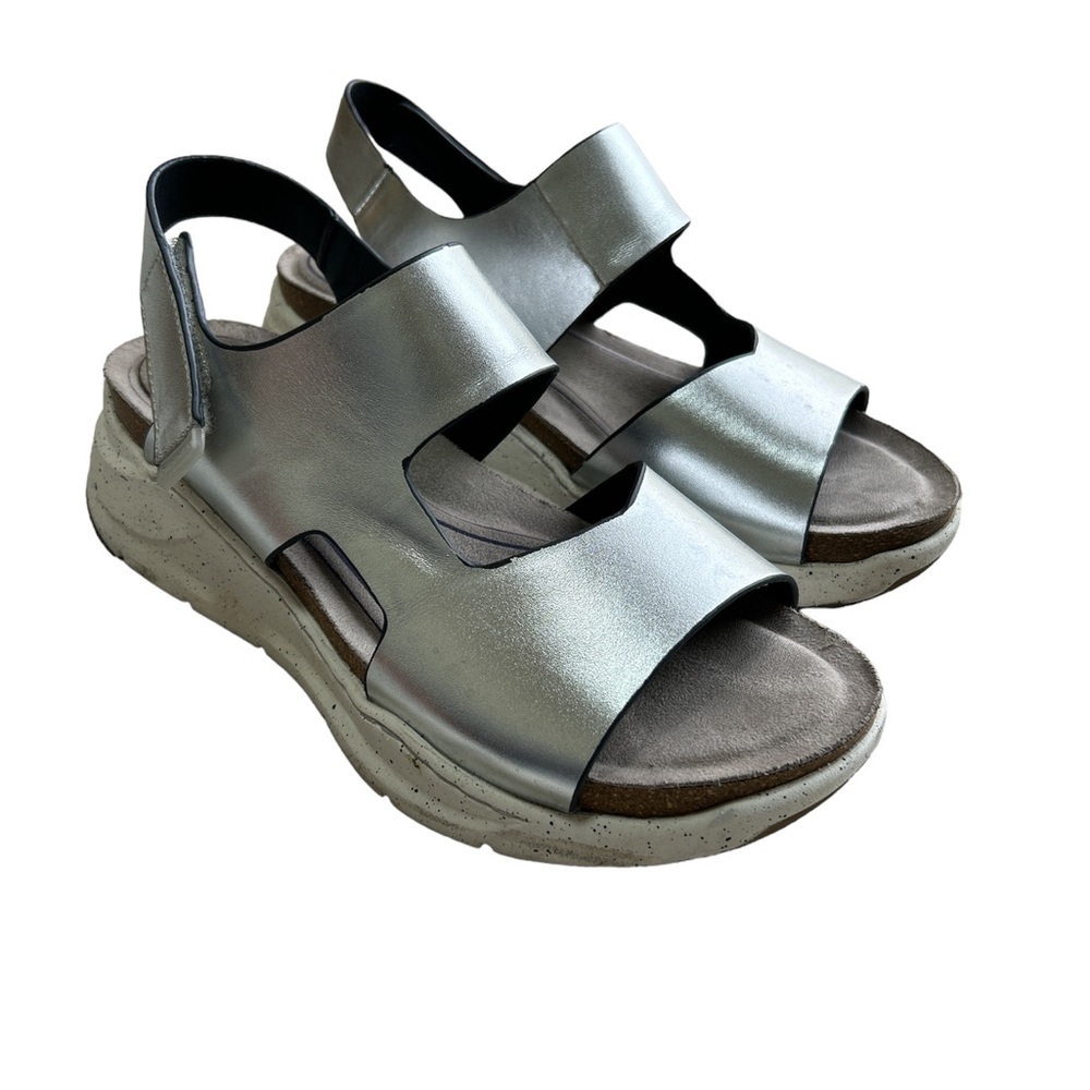 Bionica Silver Leather Comfort Sandals Size 7.5